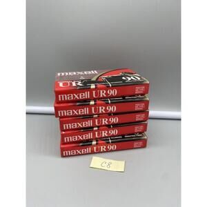 5 Factory Sealed Unopened Maxell Blank Cassette tapes  UR 90